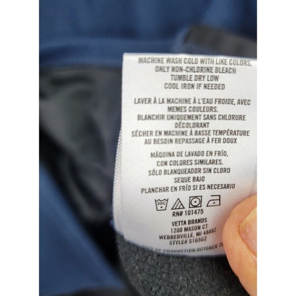 Spyder Waffle Fleece Quarter Zip Pullover Medium Blue Black Athletic Stretch Top - Picture 9 of 16